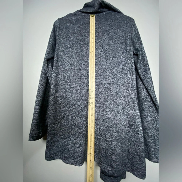 Athleta knit cardigan tunic sweater with pockets size small black white - Picture 8 of 9